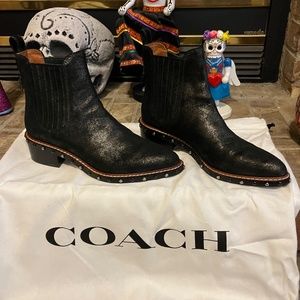 Coach Bowery studded booties size 6.5